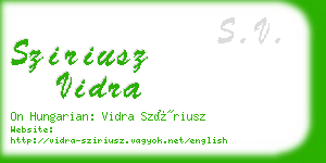 sziriusz vidra business card
